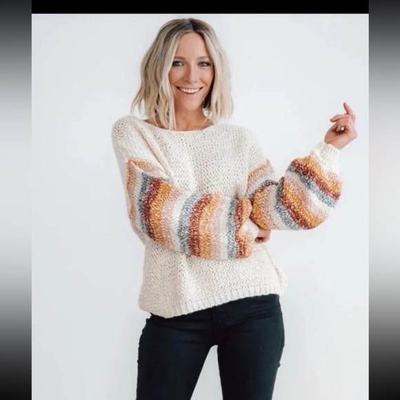 Baltic Born LUM Robledo Chunky Knit Stripe Sweater | Oatmeal
Size Large - Picture 2 of 12